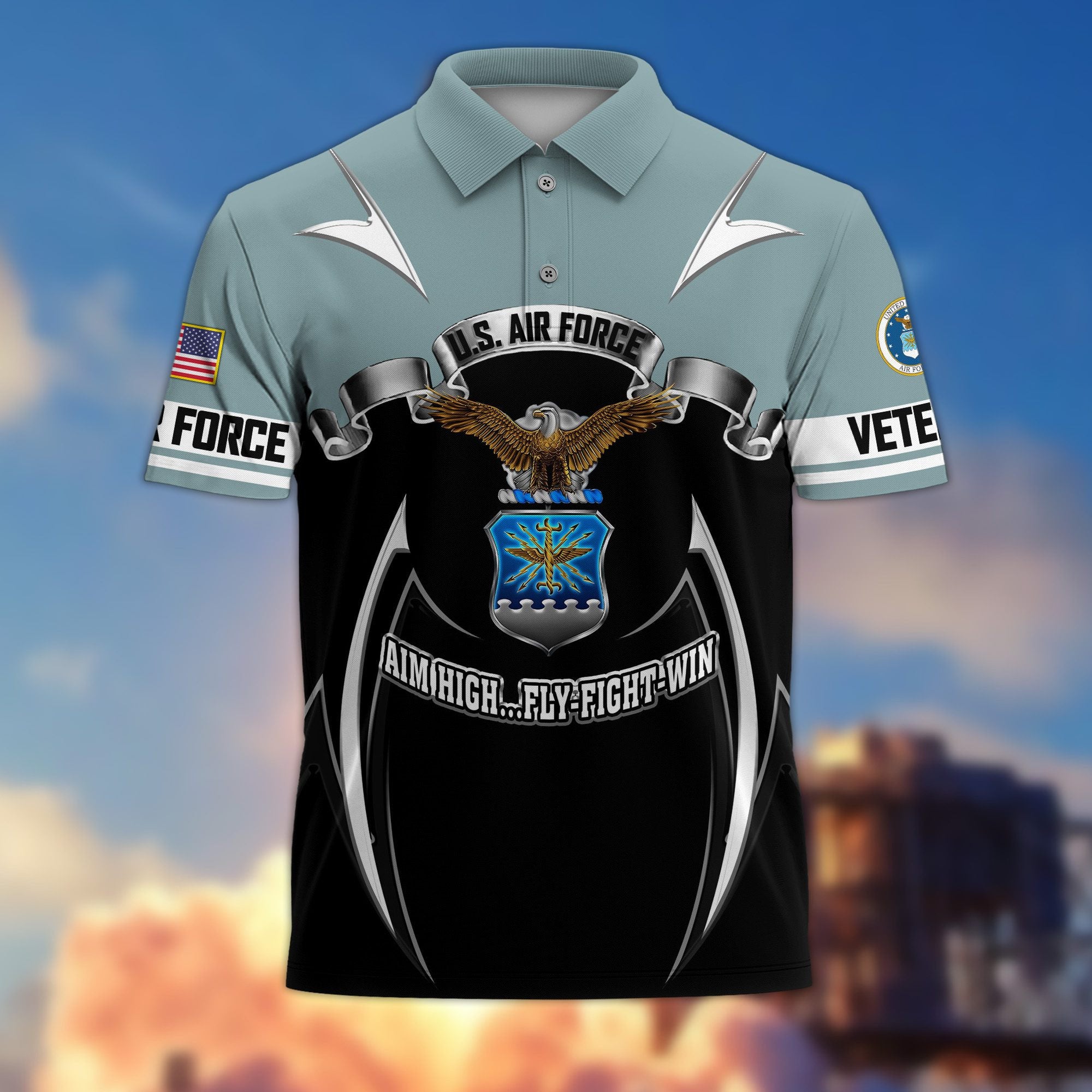 Premium US Veterans Polo Shirt, Gifts For US Veterans, Gifts On Father's Day, Veterans Day.