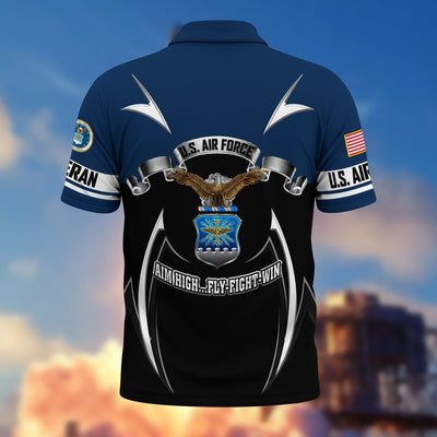 Premium US Veterans Polo Shirt, Gifts For US Veterans, Gifts On Father's Day, Veterans Day.