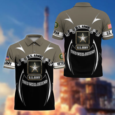 Premium US Veterans Polo Shirt, Gifts For US Veterans, Gifts On Father's Day, Veterans Day.