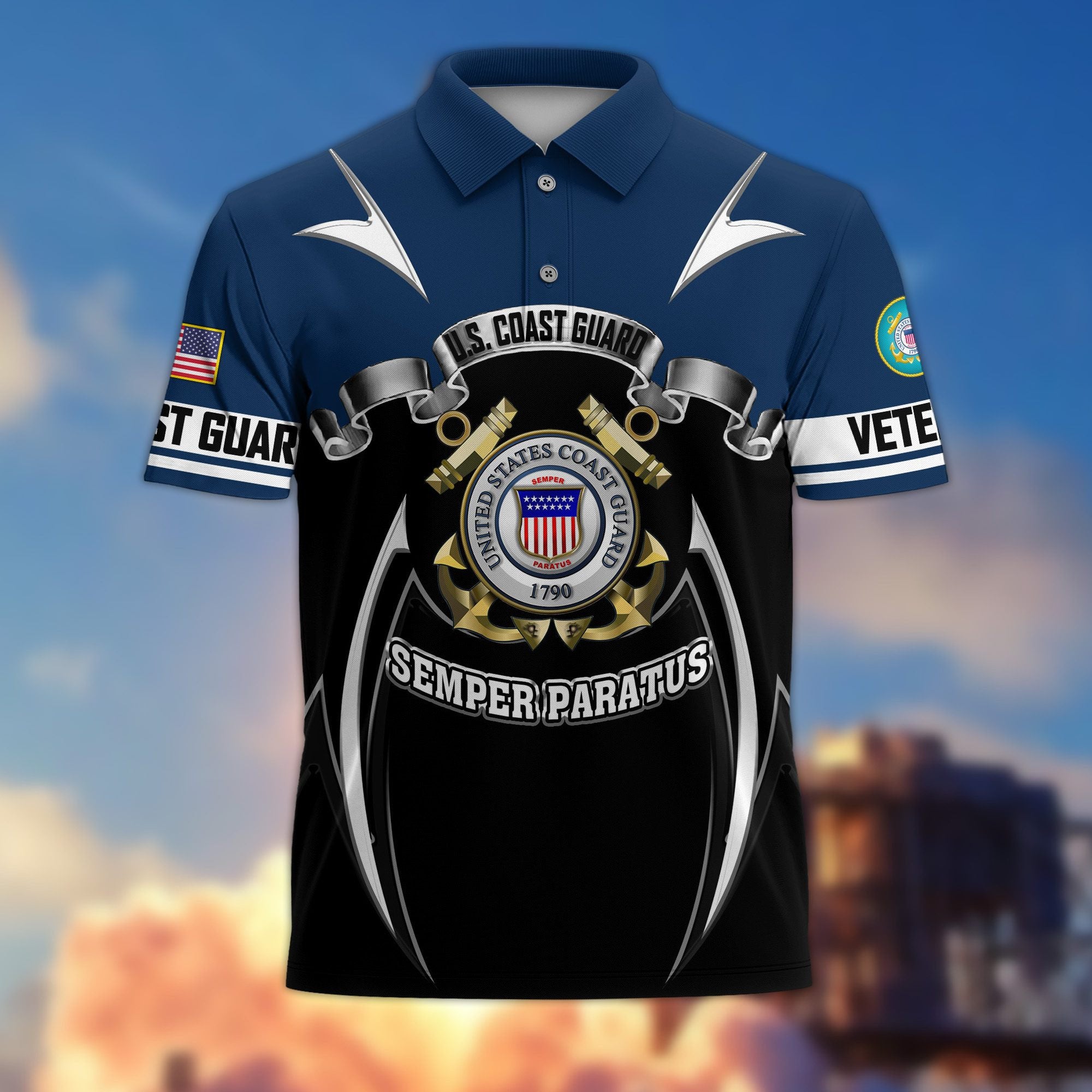 Premium US Veterans Polo Shirt, Gifts For US Veterans, Gifts On Father's Day, Veterans Day.
