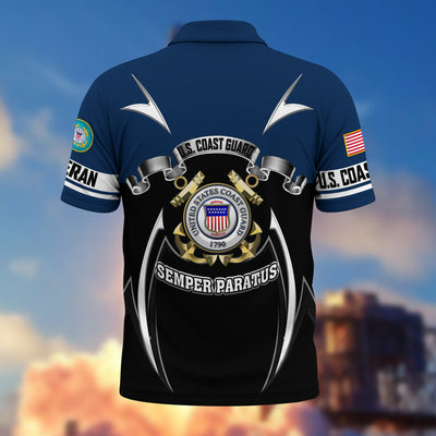 Premium US Veterans Polo Shirt, Gifts For US Veterans, Gifts On Father's Day, Veterans Day.