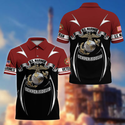 Premium US Veterans Polo Shirt, Gifts For US Veterans, Gifts On Father's Day, Veterans Day.