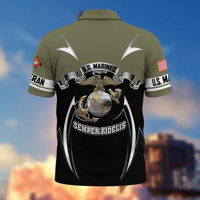 Premium US Veterans Polo Shirt, Gifts For US Veterans, Gifts On Father's Day, Veterans Day.