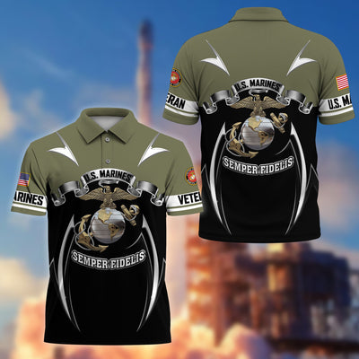 Premium US Veterans Polo Shirt, Gifts For US Veterans, Gifts On Father's Day, Veterans Day.