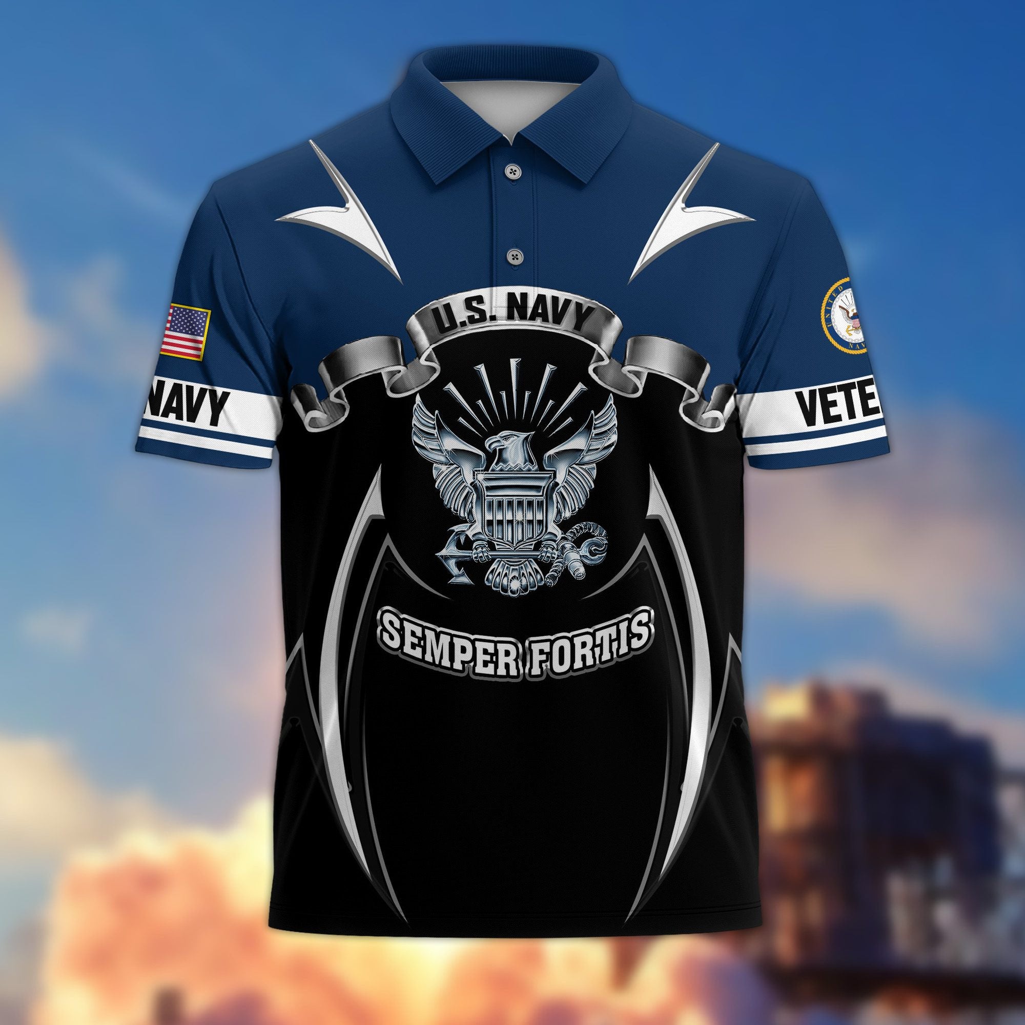 Premium US Veterans Polo Shirt, Gifts For US Veterans, Gifts On Father's Day, Veterans Day.