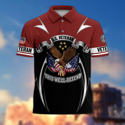 Premium US Veterans Polo Shirt, Gifts For US Veterans, Gifts On Father's Day, Veterans Day.