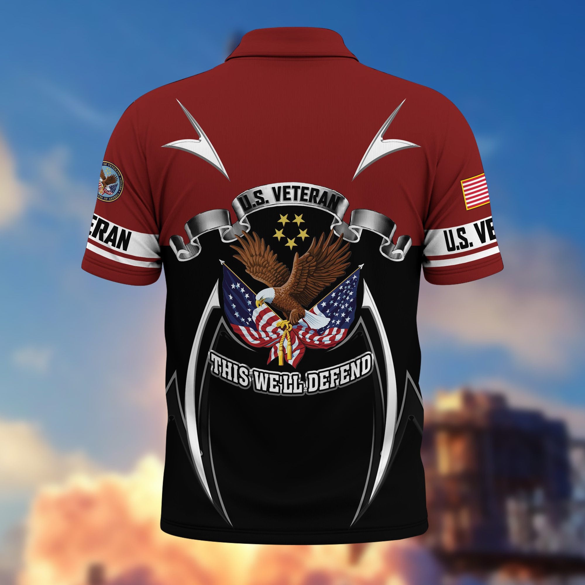 Premium US Veterans Polo Shirt, Gifts For US Veterans, Gifts On Father's Day, Veterans Day.