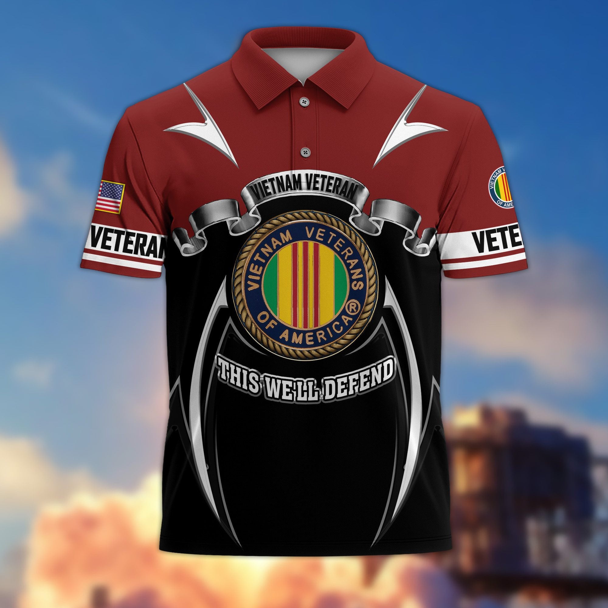 Premium US Veterans Polo Shirt, Gifts For US Veterans, Gifts On Father's Day, Veterans Day.