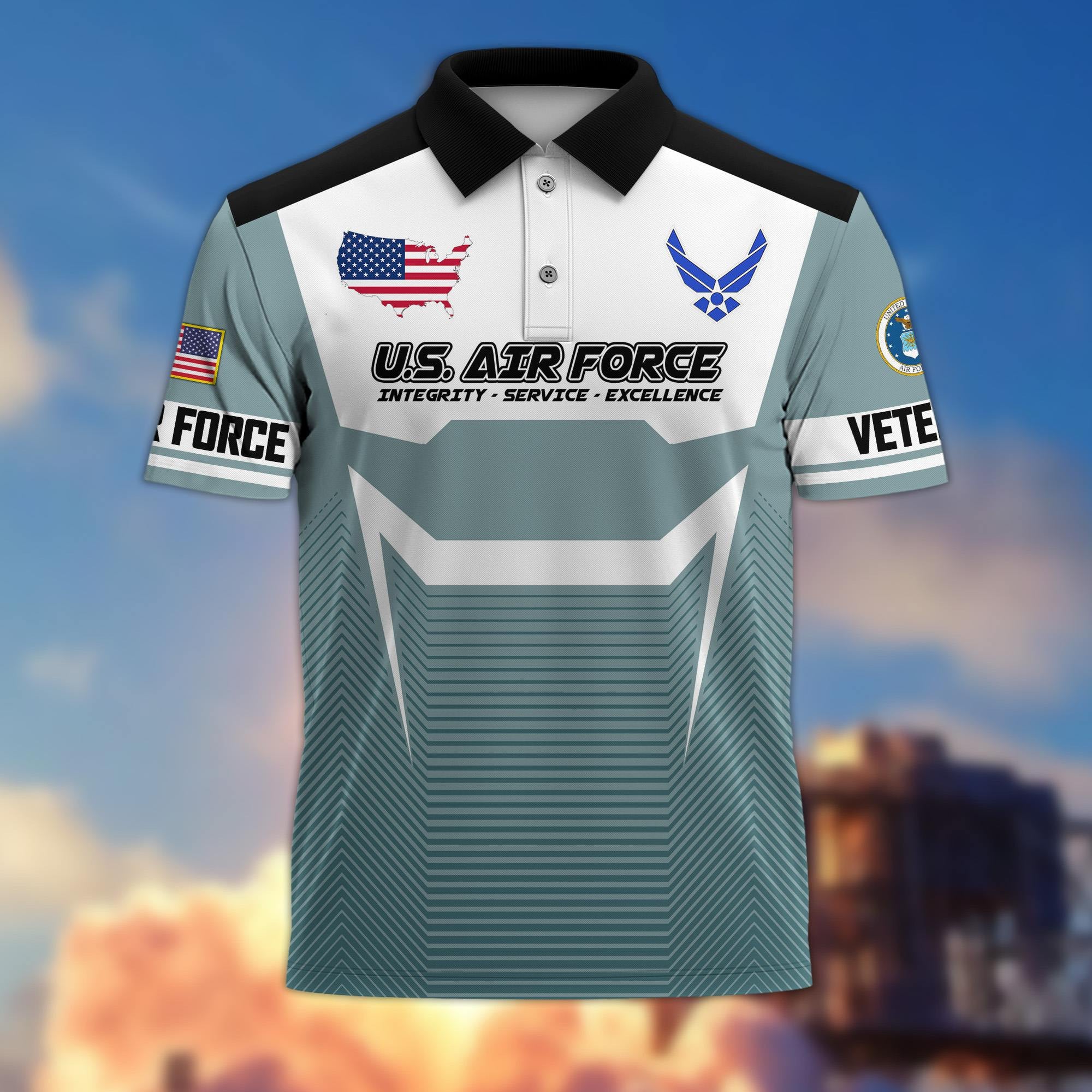 Premium US Veterans Polo Shirt, Gifts For US Veterans, Gifts On Father's Day, Veterans Day.