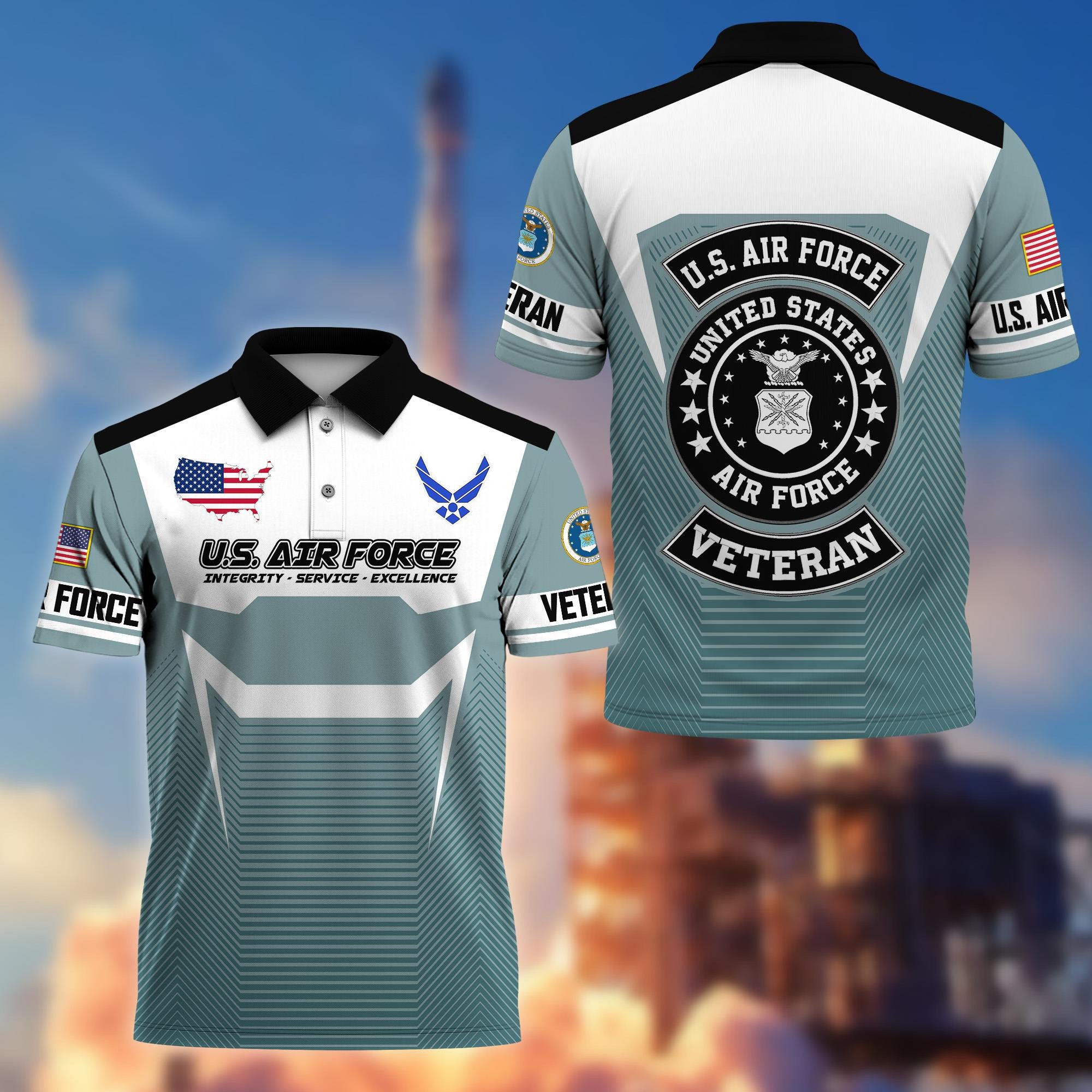 Premium US Veterans Polo Shirt, Gifts For US Veterans, Gifts On Father's Day, Veterans Day.