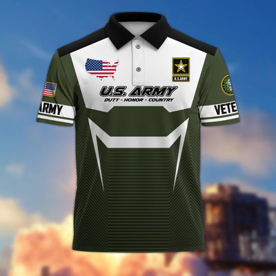 Premium US Veterans Polo Shirt, Gifts For US Veterans, Gifts On Father's Day, Veterans Day.
