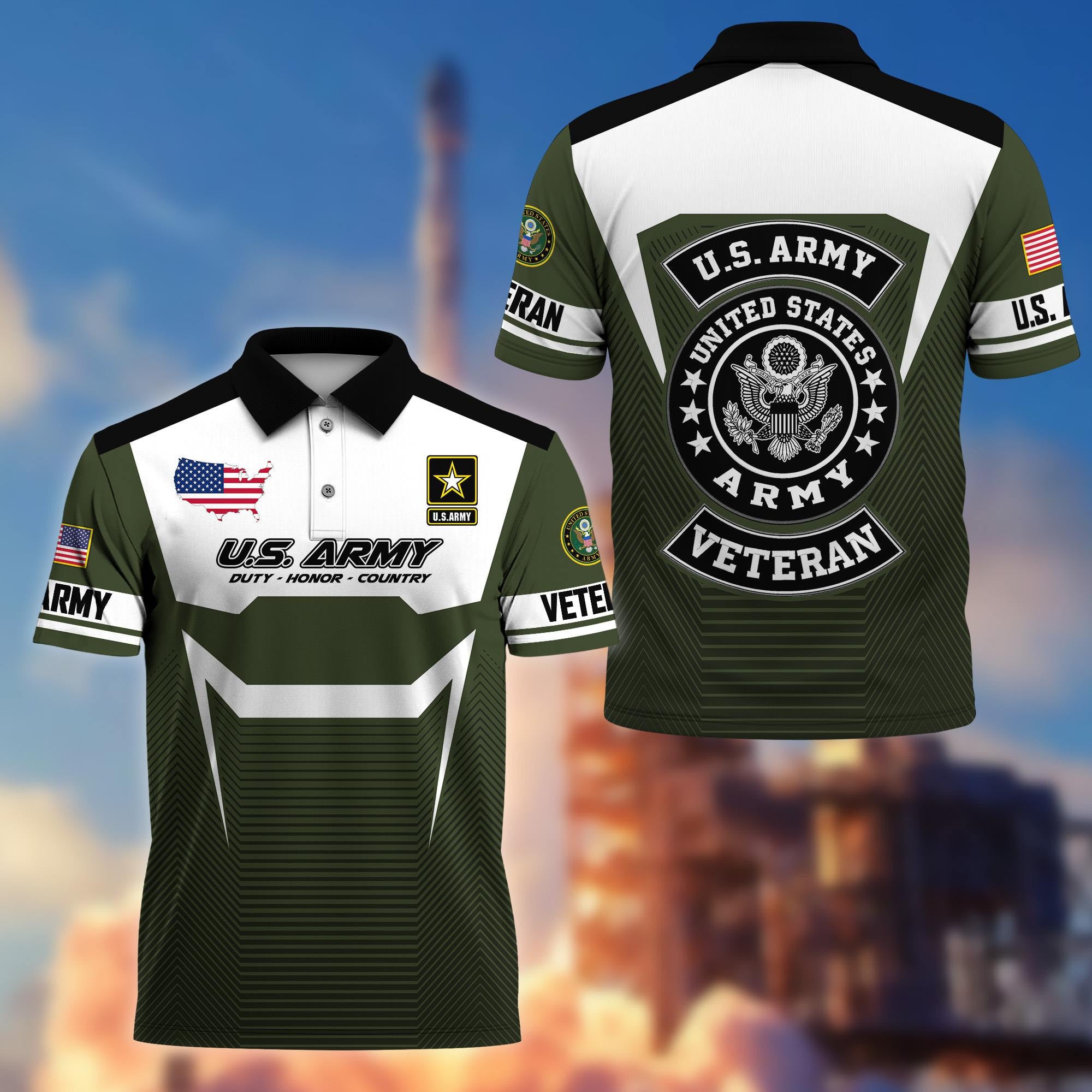 Premium US Veterans Polo Shirt, Gifts For US Veterans, Gifts On Father's Day, Veterans Day.