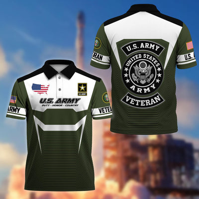 Premium US Veterans Polo Shirt, Gifts For US Veterans, Gifts On Father's Day, Veterans Day.