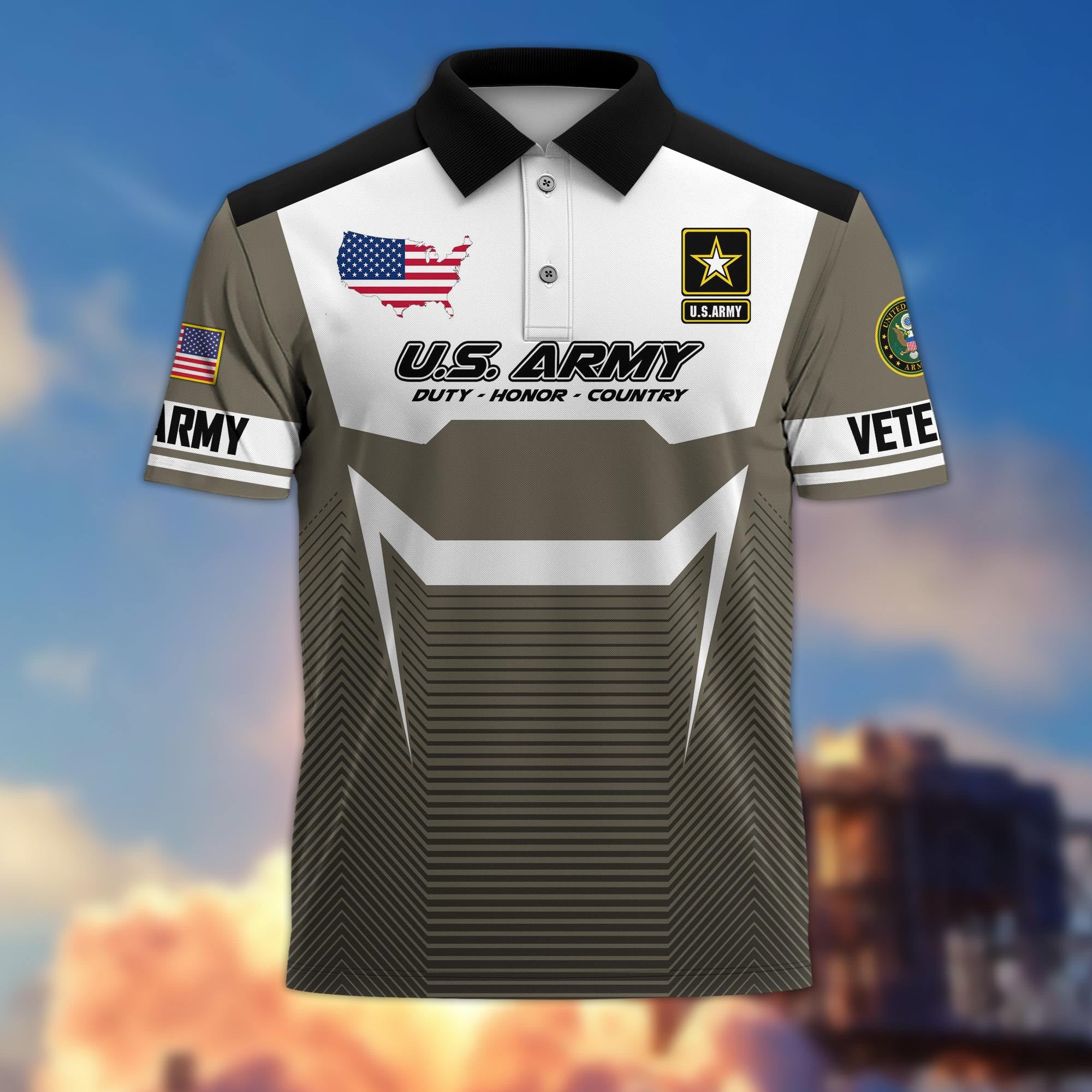 Premium US Veterans Polo Shirt, Gifts For US Veterans, Gifts On Father's Day, Veterans Day.