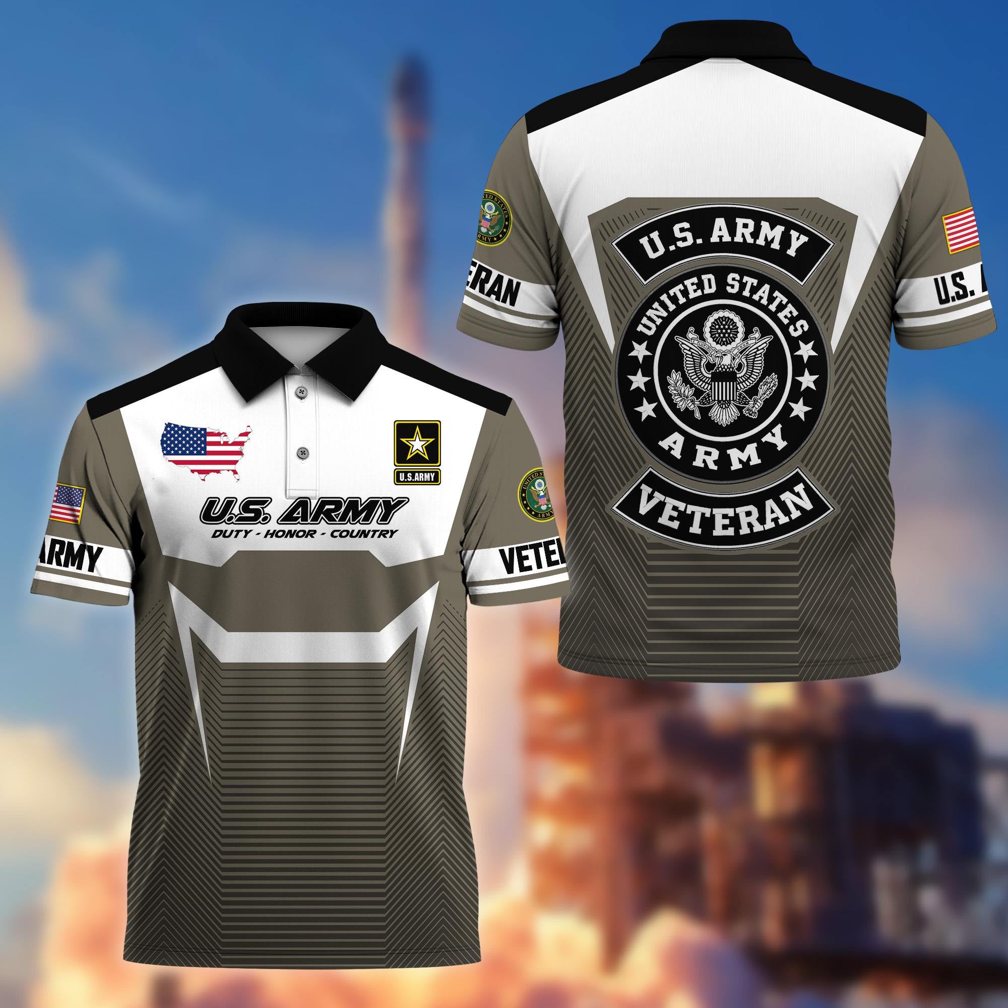 Premium US Veterans Polo Shirt, Gifts For US Veterans, Gifts On Father's Day, Veterans Day.