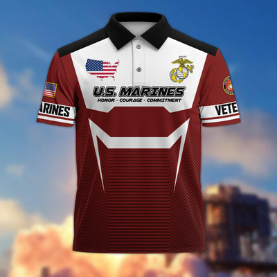 Premium US Veterans Polo Shirt, Gifts For US Veterans, Gifts On Father's Day, Veterans Day.