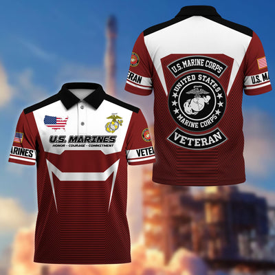 Premium US Veterans Polo Shirt, Gifts For US Veterans, Gifts On Father's Day, Veterans Day.