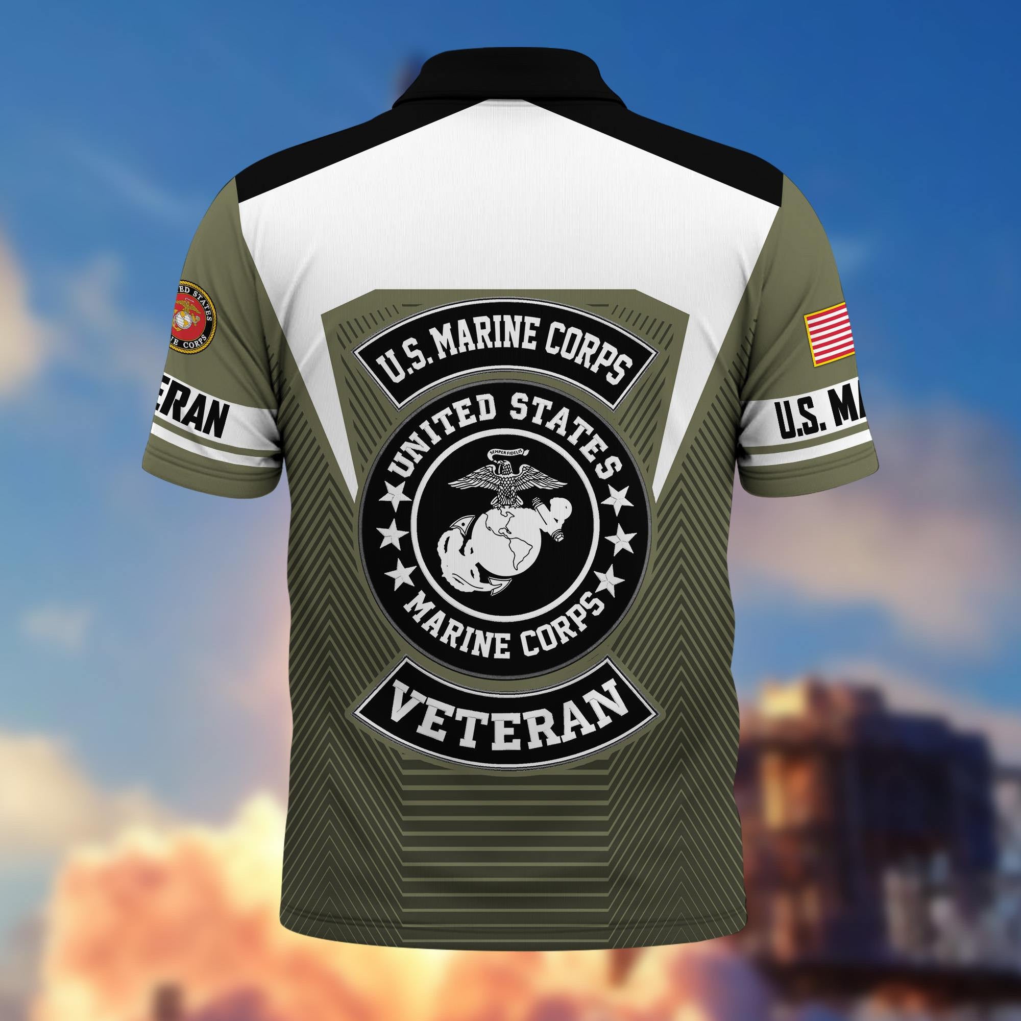 Premium US Veterans Polo Shirt, Gifts For US Veterans, Gifts On Father's Day, Veterans Day.
