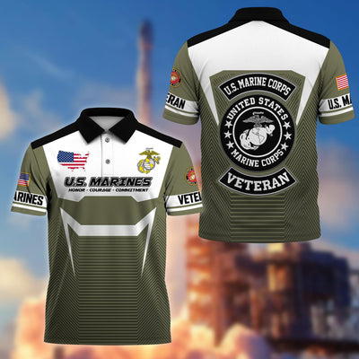 Premium US Veterans Polo Shirt, Gifts For US Veterans, Gifts On Father's Day, Veterans Day.