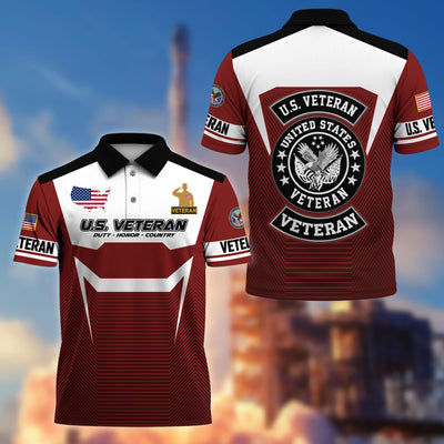 Premium US Veterans Polo Shirt, Gifts For US Veterans, Gifts On Father's Day, Veterans Day.