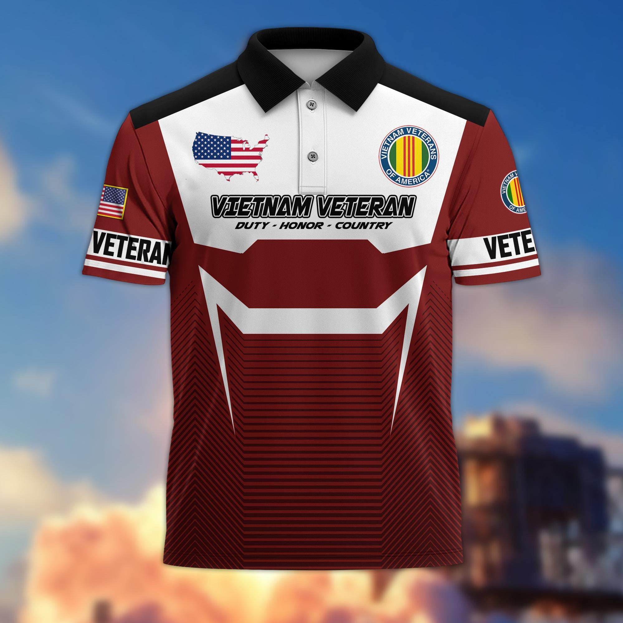 Premium US Veterans Polo Shirt, Gifts For US Veterans, Gifts On Father's Day, Veterans Day.