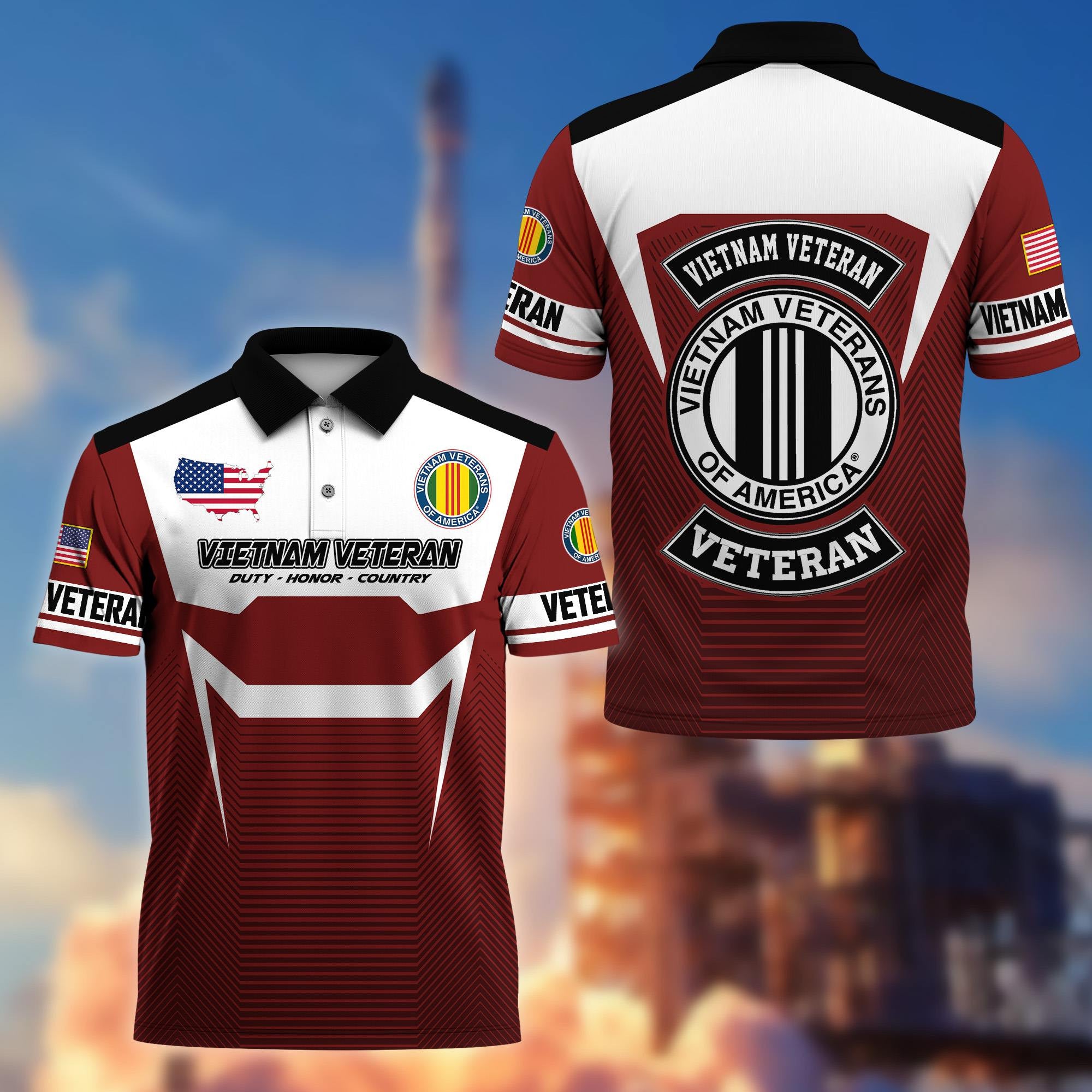 Premium US Veterans Polo Shirt, Gifts For US Veterans, Gifts On Father's Day, Veterans Day.