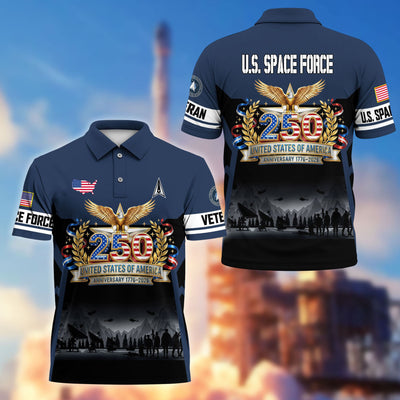 Premium America 250th Anniversary US Veteran Polo Shirt, Gifts for U.S. Veterans, Gifts for Independence Day, Veterans Day