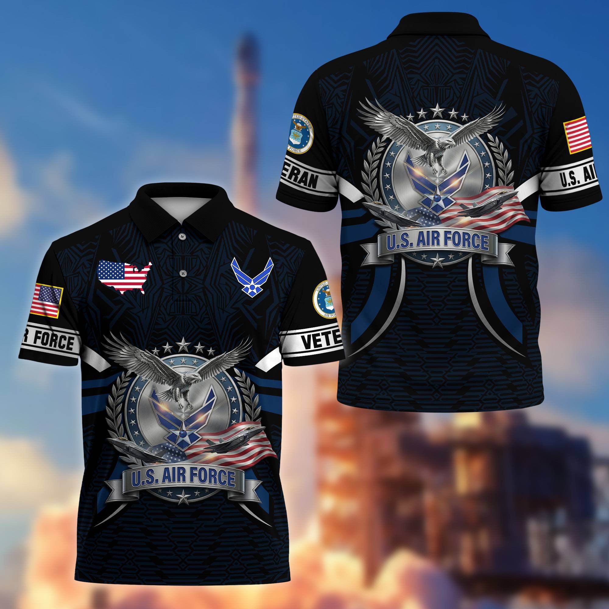 Premium US Veterans Polo Shirt, Gifts For US Veterans, Gifts On Father's Day, Veterans Day.
