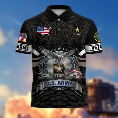 Premium US Veterans Polo Shirt, Gifts For US Veterans, Gifts On Father's Day, Veterans Day.
