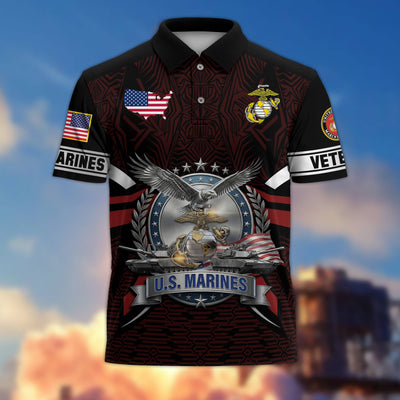Premium US Veterans Polo Shirt, Gifts For US Veterans, Gifts On Father's Day, Veterans Day.