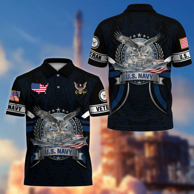 Premium US Veterans Polo Shirt, Gifts For US Veterans, Gifts On Father's Day, Veterans Day.