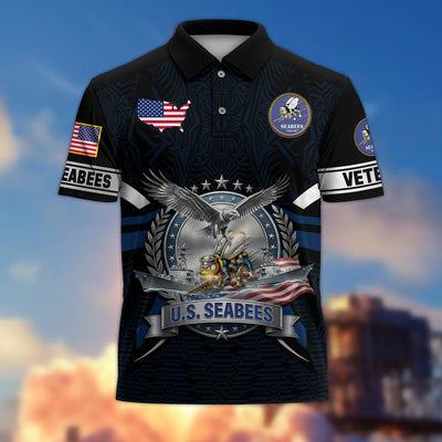 Premium US Veterans Polo Shirt, Gifts For US Veterans, Gifts On Father's Day, Veterans Day.