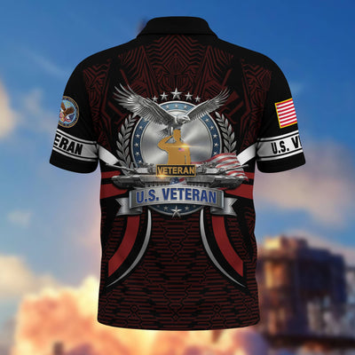 Premium US Veterans Polo Shirt, Gifts For US Veterans, Gifts On Father's Day, Veterans Day.