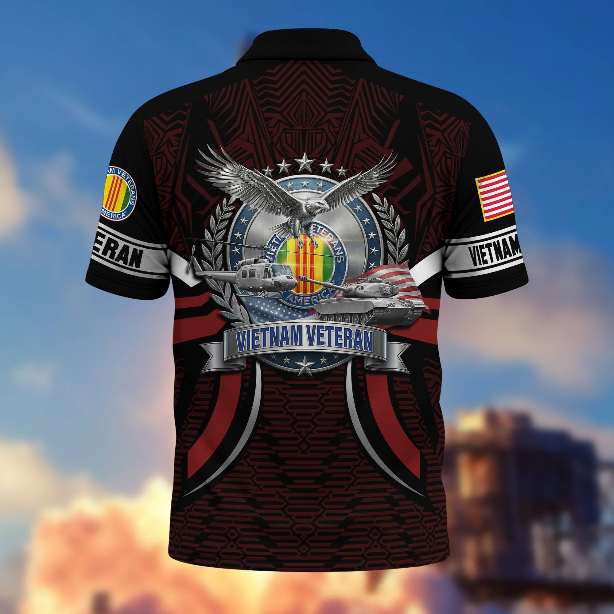 Premium US Veterans Polo Shirt, Gifts For US Veterans, Gifts On Father's Day, Veterans Day.
