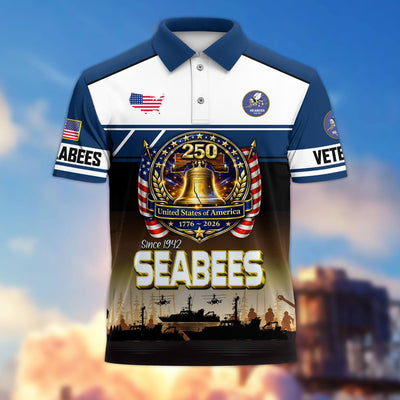 Premium America 250th Anniversary US Veteran Polo Shirt, Gifts for U.S. Veterans, Gifts for Independence Day, Veterans Day