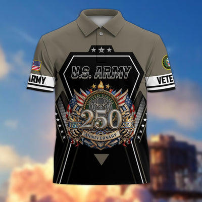 Premium America 250th Anniversary US Veteran Polo Shirt, Gifts For U.S. Veterans, Gifts For Independence Day, Veterans Day