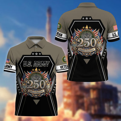 Premium America 250th Anniversary US Veteran Polo Shirt, Gifts For U.S. Veterans, Gifts For Independence Day, Veterans Day