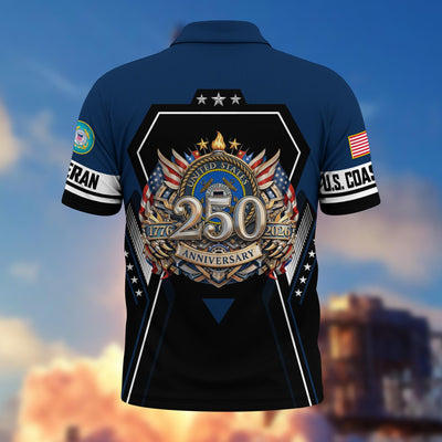 Premium America 250th Anniversary US Veteran Polo Shirt, Gifts For U.S. Veterans, Gifts For Independence Day, Veterans Day