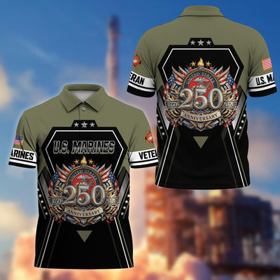 Premium America 250th Anniversary US Veteran Polo Shirt, Gifts For U.S. Veterans, Gifts For Independence Day, Veterans Day