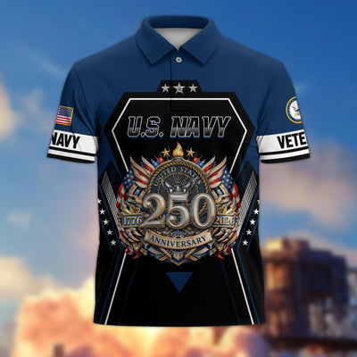 Premium America 250th Anniversary US Veteran Polo Shirt, Gifts For U.S. Veterans, Gifts For Independence Day, Veterans Day