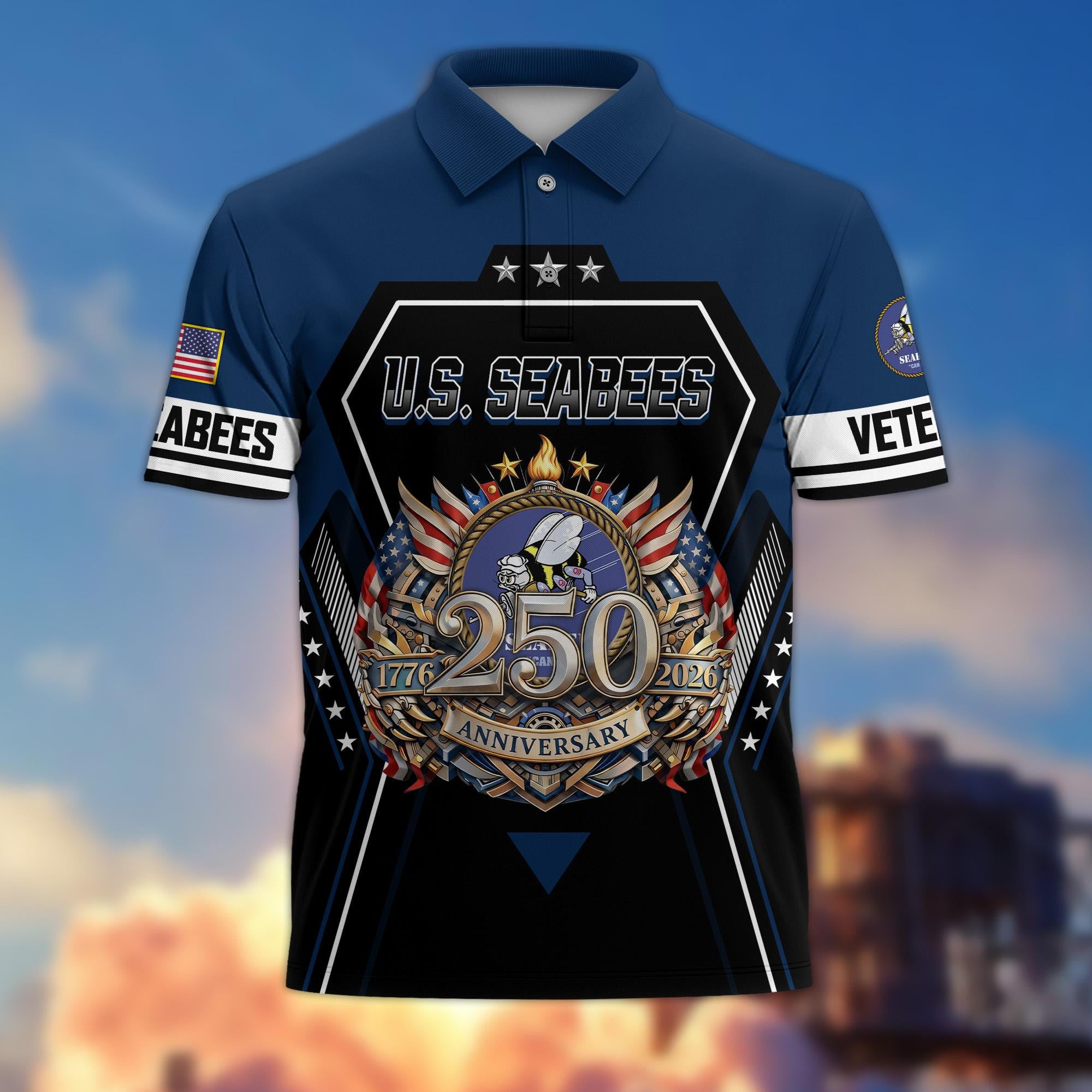 Premium America 250th Anniversary US Veteran Polo Shirt, Gifts For U.S. Veterans, Gifts For Independence Day, Veterans Day