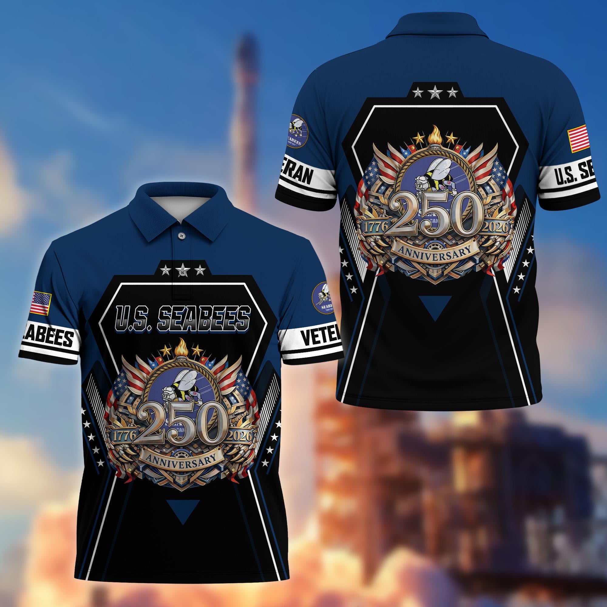 Premium America 250th Anniversary US Veteran Polo Shirt, Gifts For U.S. Veterans, Gifts For Independence Day, Veterans Day