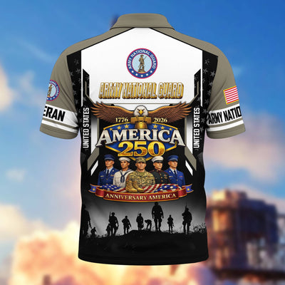 Premium America 250th Anniversary US Veteran Polo Shirt, Gifts for U.S. Veterans, Gifts for Independence Day, Veterans Day