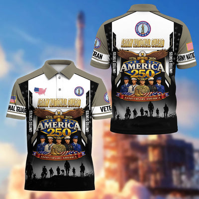Premium America 250th Anniversary US Veteran Polo Shirt, Gifts for U.S. Veterans, Gifts for Independence Day, Veterans Day