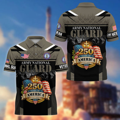 Premium America 250th Anniversary US Veteran Polo Shirt, Gifts for U.S. Veterans, Gifts for Independence Day, Veterans Day