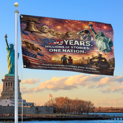 Premium America 250th Anniversary Grommet Flag, America 250th Flag, America 250th Birthday, Best Gifts On Independence Day, Veterans Day.