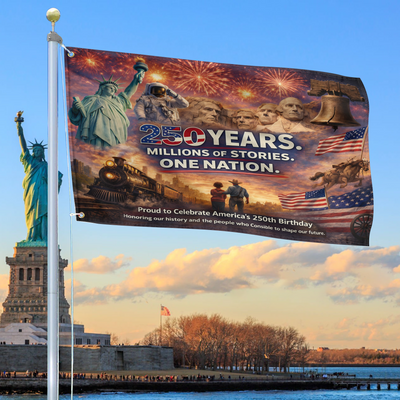 Premium America 250th Anniversary Grommet Flag, America 250th Flag, America 250th Birthday, Best Gifts On Independence Day, Veterans Day.