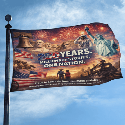 Premium America 250th Anniversary Grommet Flag, America 250th Flag, America 250th Birthday, Best Gifts On Independence Day, Veterans Day.
