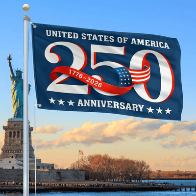 Premium America 250th Anniversary Grommet Flag, America 250th Flag, America 250th Birthday, Best Gifts On Independence Day, Veterans Day.