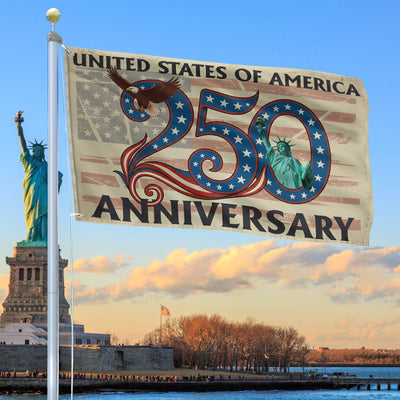 Premium America 250th Anniversary Grommet Flag, America 250th Flag, America 250th Birthday, Best Gifts On Independence Day, Veterans Day.